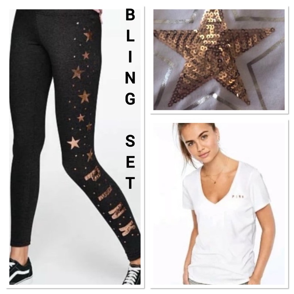NWT VS PINK BLING STAR SET